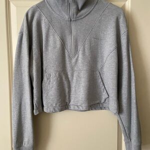 Outdoor Voices Women's Grey Cropped Hoodie